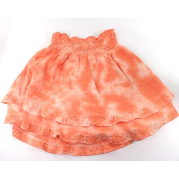Women's Summer Light Weight Ruffle Orange Tie Dye Skirt Large 12-14 NWT - Picture 4 of 4